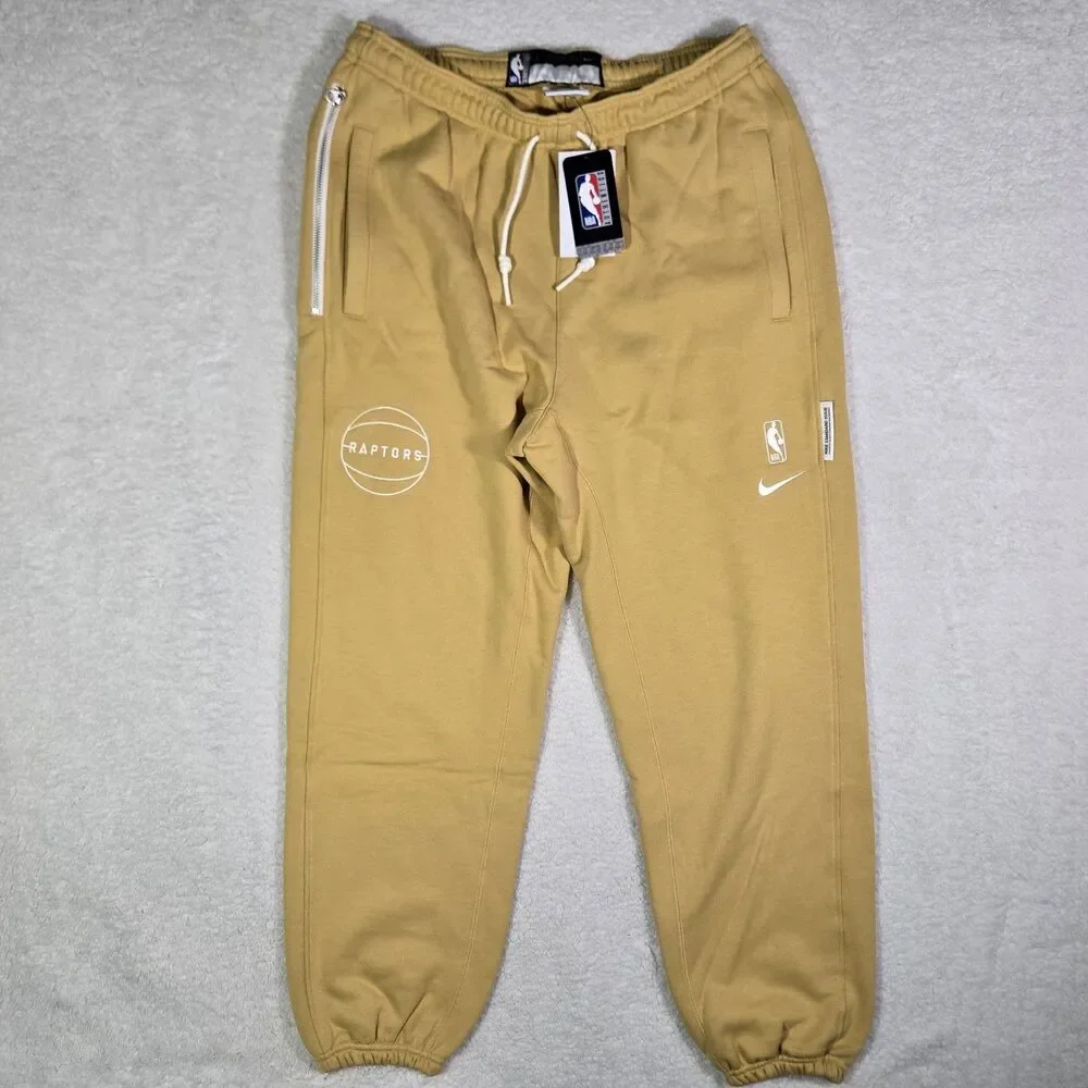 Nike Team Issued Toronto Raptors Sweatpants Joggers Mens Large‎ Wheat Gold